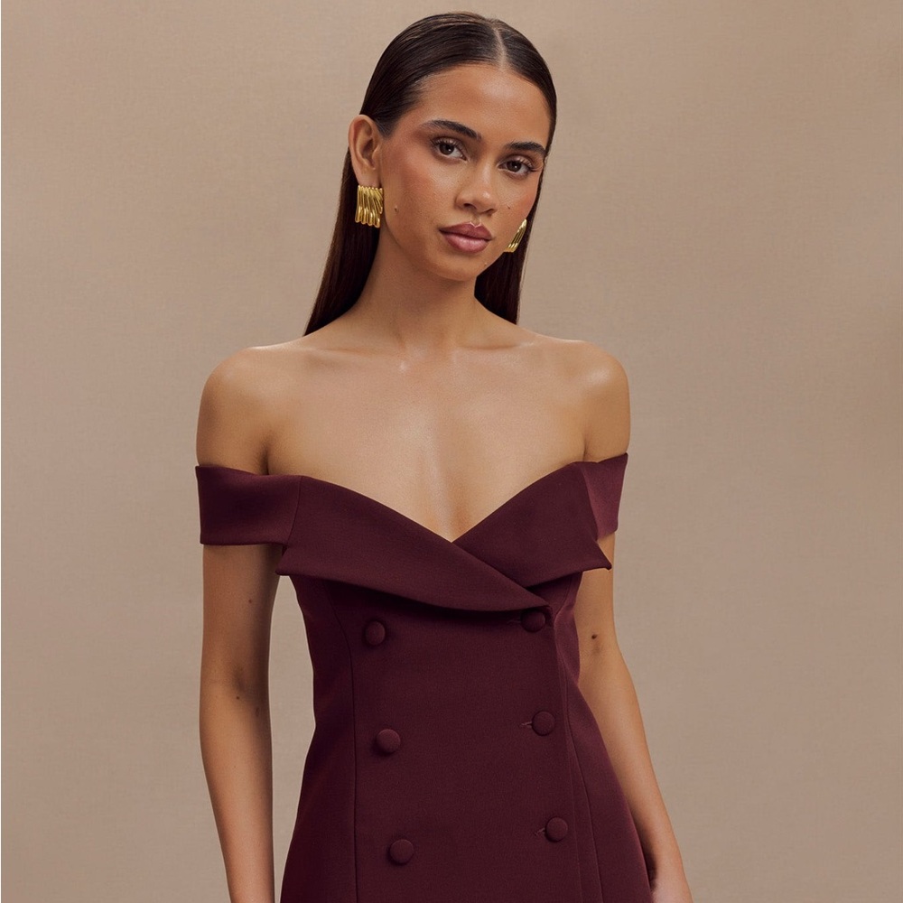 MESHKI - Brand New Off-Shoulder Burgundy Dress